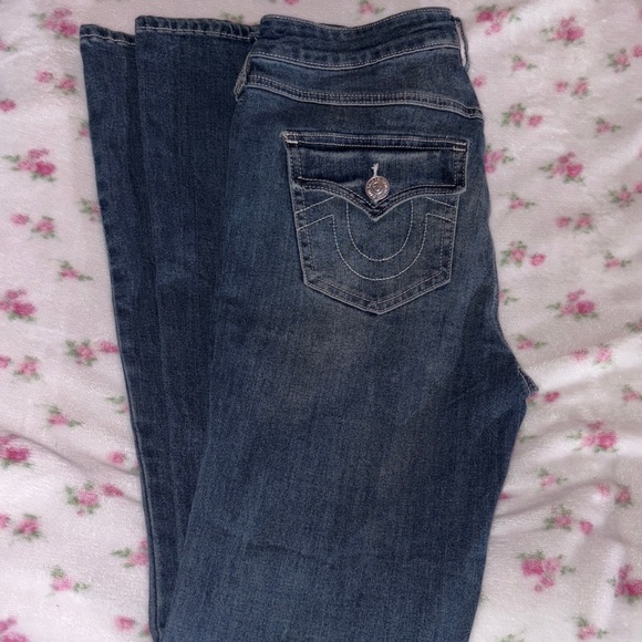 True Religion Women's Boot Cut Jeans in Dark Blue - Picture 1 of 4